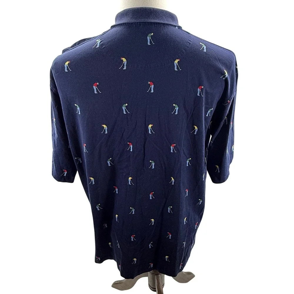 Polo Ralph Lauren Golf Mens Blue Made Hong Kong Polo Shirt Large 90's Vintage